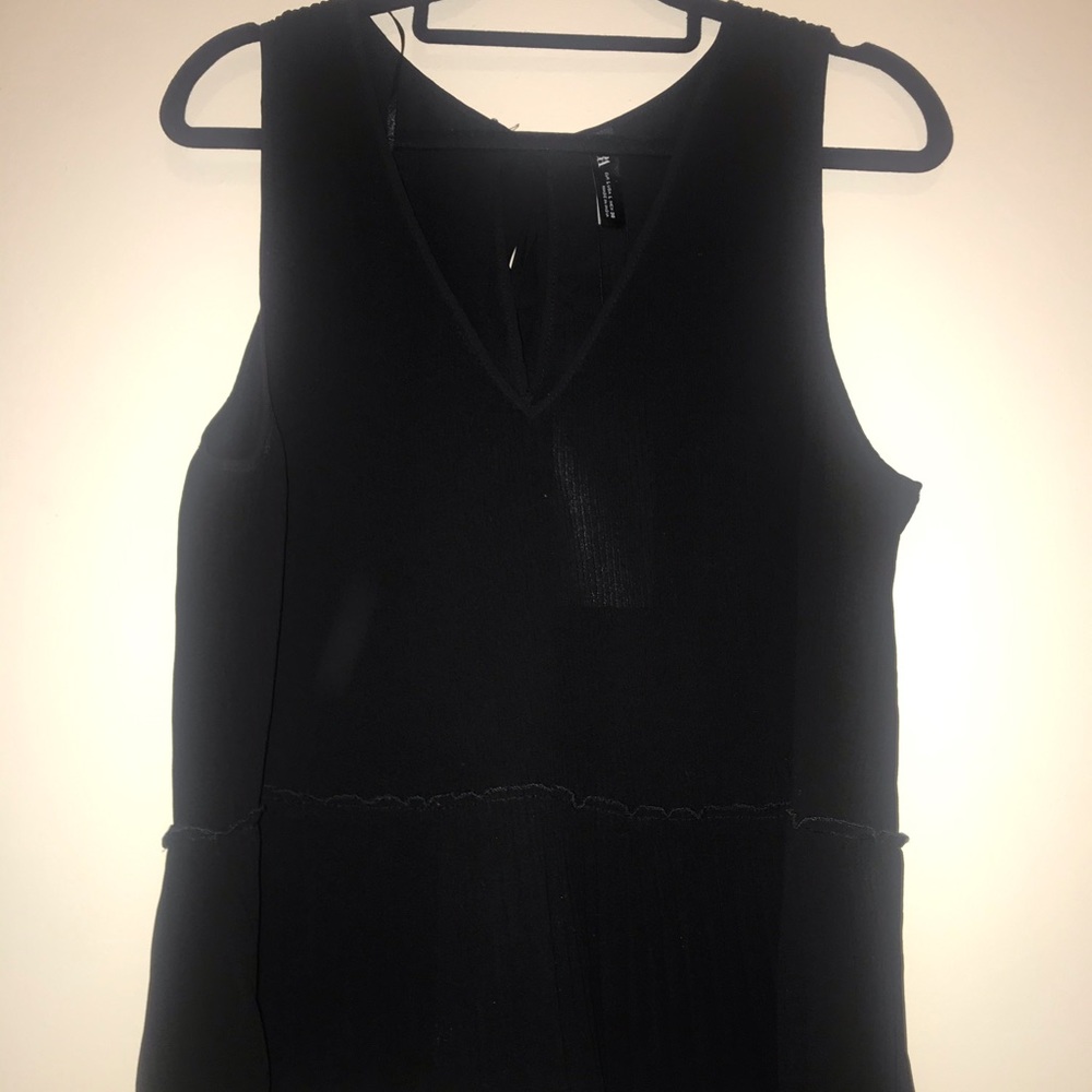Zara Black Sleeveless Flowy Blouse Size L NWT
